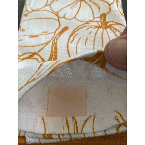 LA CUISINE KITCHEN TOWELS (4) Fall WAFFLE PUMPKINS 18 X 28 Halloween 🎃 Orange - Picture 6 of 6